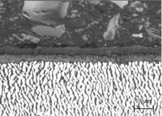 圖 12 – CMSX-4 [39 ppm La+Y] 在 105°0C/125 MPa 下停止蠕變斷裂測試后的外表微觀布局